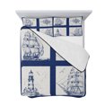 thumbnail image 7 of Nautical Navy Twin XL Size Down Alternative Comforter, Lightweight Comforter Quilt Bedding Set with Pillow Shams Blue Lighthouse Boat Compass Ocean All Seasons Bed Comforter Duvet Insert 68"x98", 7 of 7