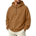 thumbnail image 4 of cocolona Mens Half Zip Hoodies Fall Winter Hooded Sweatshirt Fashion Casual Long Sleeve Pullover Tops with Pockets, 4 of 6