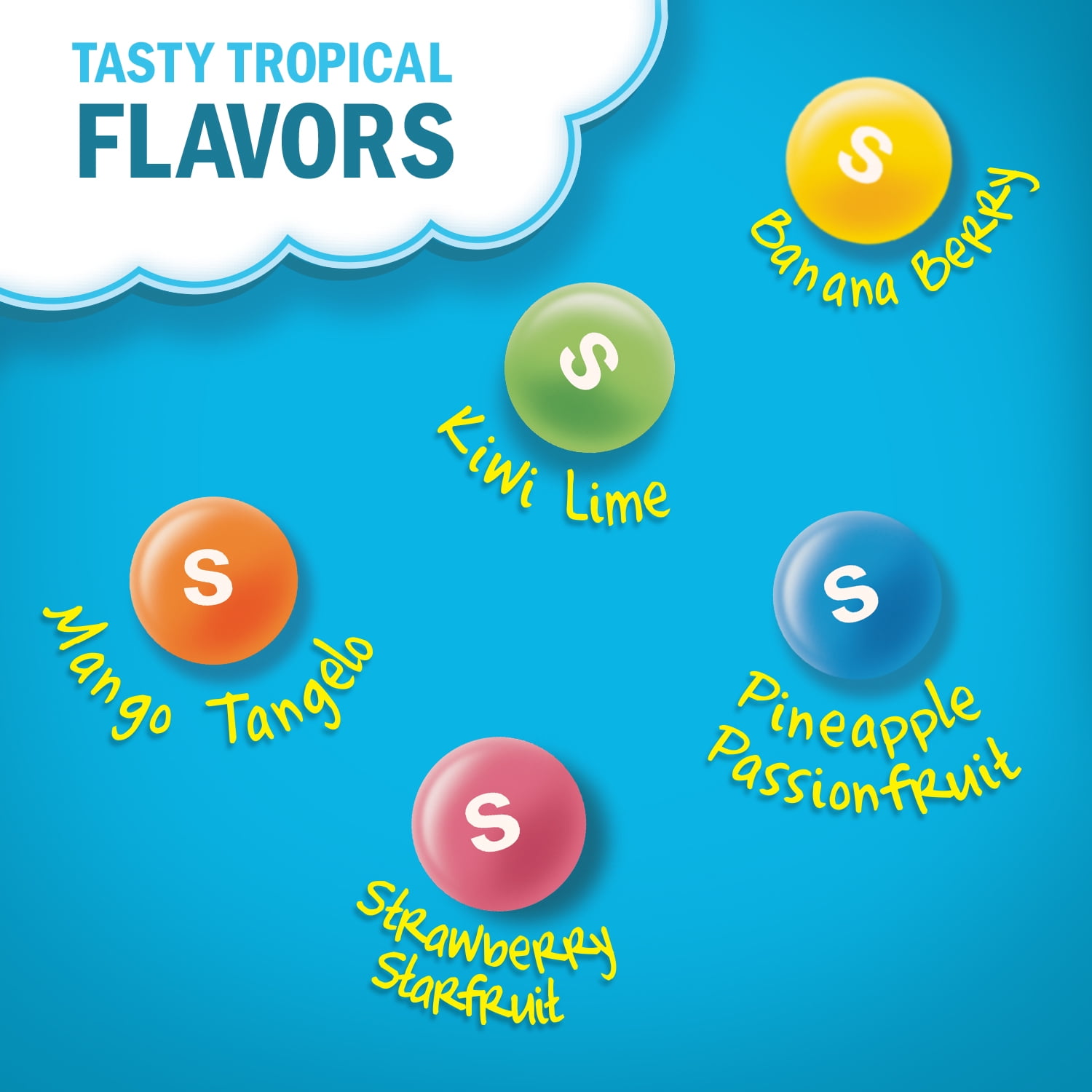 Bonbons à mâcher Skittles Tropicaux, aromatisés aux fruits tropicaux, sac, 320 g 1 sac, 320g