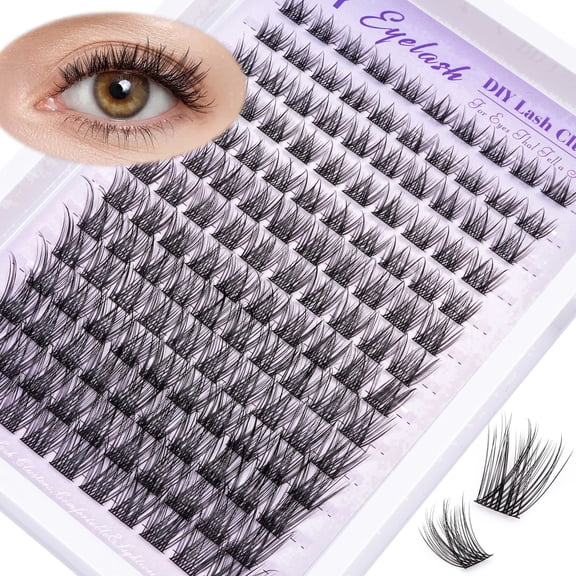 Wispy Volume DIY Lash Clusters (168pcs) - 10-18mm Natural Fluffy Individual Lashes, Reusable Soft Band Eyelash Extensions for Daily/Party Makeup
