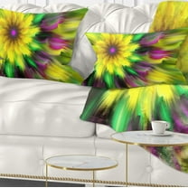 Designart Dance of Yellow Exotic Flower - Floral Throw Pillow - 12x20