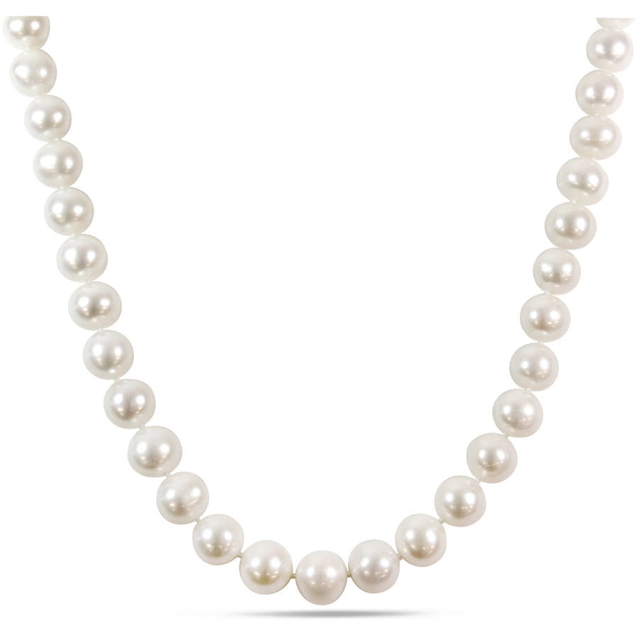 Miabella 12.5-14.5mm Cultured Freshwater Pearl 14kt Yellow Gold Strand Necklace, 18" by Miabella