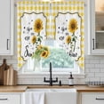 thumbnail image 6 of Sunflowers Swag Valances for Windows 2 Pack, Kitchen Window Curtains 36 Inch Length, Yellow Floral Botanical Checkered Farmhouse Privacy Swag Curtains for Living Room/Bathroom with Rod Pocket 36"x36", 6 of 8