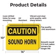 thumbnail image 2 of (2 Pack) Sound Horn OSHA Caution Sign 14 Inch X 10 Inch Indoor / Outdoor Rust-Free Aluminum Metal Signs for Workplace, Workshop, and Construction Site, Made in the USA, 2 of 8