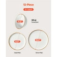 thumbnail image 2 of VEVOR Dinnerware Set, Service for 4 (12 PCS), Round Plates and Bowls Sets, Scratch Resistant Ceramic Dinner Ware, Dishwasher and Microwave Suitable Kitchen Dish, for Dessert Salad Soup Pasta, White, 2 of 9