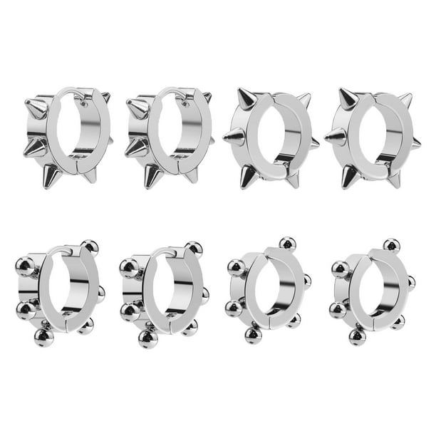 8 pares de pendientes de acero de titanio, joyería de moda, regalo para mujeres y adolescentes.
