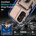 thumbnail image 5 of Samsung Galaxy A14 5G Case Built in Slide Camera Lens Cover and Screen Protector,Heavy Duty Shockproof Full Body Protective Cover,Built in Finger Ring Stable Holder Kickstand,2023 Rose Gold, 5 of 14