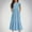Light Blue, variant on Kids Girls Summer Maxi Dress Solid Color Ruffle Short Sleeve Flowy Long Dress Casual Loose Beach Vacation Swing Dress with Pockets 6-12 Years