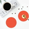 thumbnail image 4 of Easygdp Salmon Fish Meat or Leather Coasters Set of 4 Coaster, Non-Slip, Heat Resistant for Home, Office, Kitchen (Round,Square,Octagon,Hexagon)-Round Shape, 4 of 6