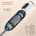 thumbnail image 5 of Potente batidora de inmersión, batidora de mano eléctrica de 500 vatios con modo turbo, base desmontable. Batidora de cocina de mano para sopa, batidos, puré, comida para bebés, cuchillas de acero ino, 5 of 5