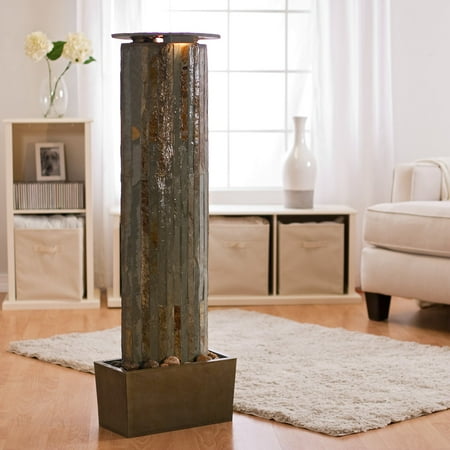 Kenroy Waterwall Natural Slate Indoor Outdoor Floor Fountain