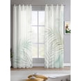 thumbnail image 2 of Summer Botanical Sheer Curtains 84 Inch Length 2 Panels Set for Living Room/Bedroom, Green Tropical Palm Leaves Watercolor Kitchen Curtains Grommet Semi-Sheer Curtains Window Treatments 52"x84"x2, 2 of 7