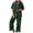 Dark Green, variant on UngA Womens Silk Christmas Pajamas Set 2 Piece Satin Pjs Soft Button Down Sleepwear Wide Leg Long Pants with Pockets Women's Christmas Pajamas,Size L