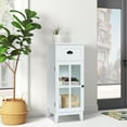 thumbnail image 4 of LuxenHome White MDF Wood Slim Bathroom Storage Cabinet and End Table, 4 of 6