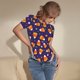 thumbnail image 3 of Balery Candy Corn (2) Body de cuello redondo de manga corta para mujer Tops de manga corta Tops básicos-Small, 3 of 7