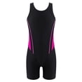 thumbnail image 3 of iiniim Kids Girls Floral Racer Cutout Back One Piece Swimsuit Athletic Rashguard Shirts Swimwear, 3 of 6