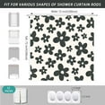 thumbnail image 3 of Cute Retro Black Floral Shower Curtain for Bathroom 72W*72H Inch Abstract Flower 70s Lovely Vintage Aesthetic Funky Bathtub Decor Modern Trendy Waterproof Polyester Fabric Set with 12 Hooks, 3 of 6