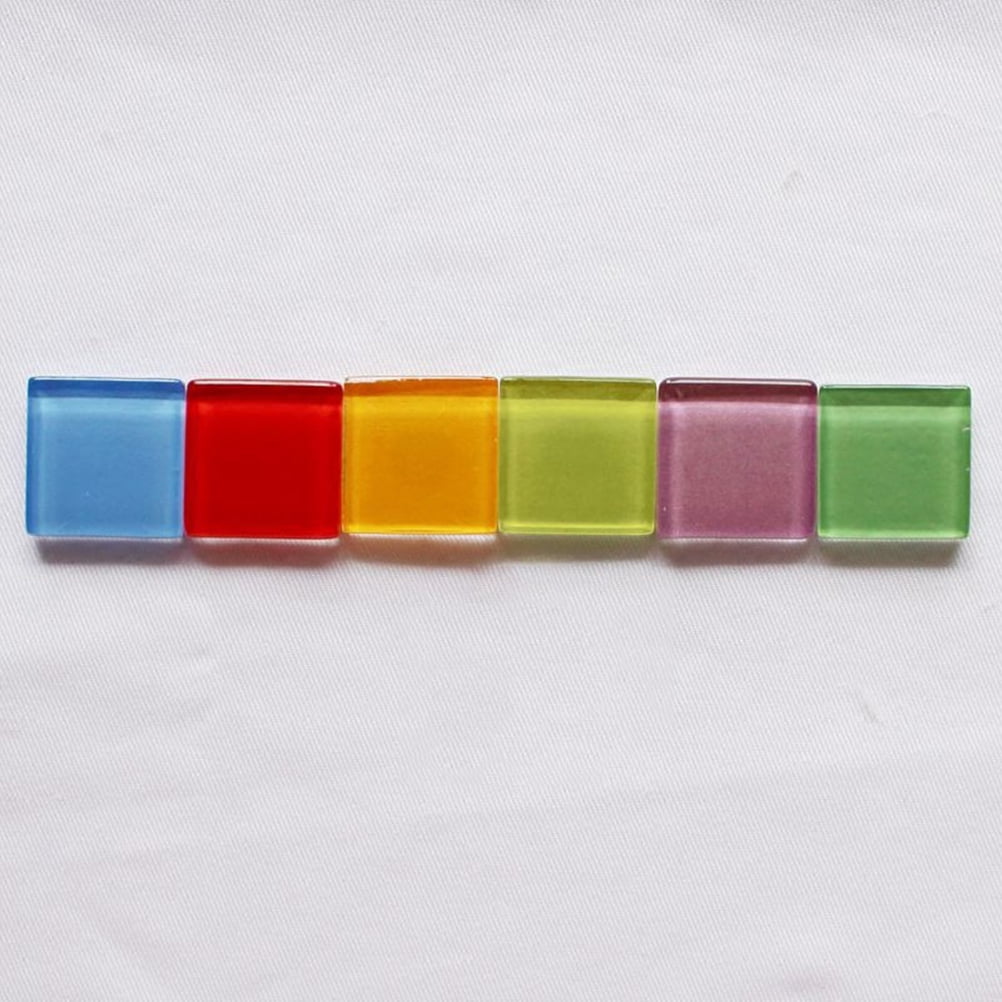 Worgeous 10mm Colorful Mosaic Tiles Glass Mosaic Supplies for DIY Arts & Crafts Jewelry Making 600g