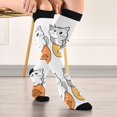 thumbnail image 5 of FORMRS Womens Knee High Socks Casual Long Thick Travel Daily Wear, 1 Pair, Gray Cute Cat, 5 of 6