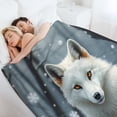 thumbnail image 6 of NIANHE Fox in the Snow blanket, printed design, winter sofa dormitory home decoration, must-have travel product. Size is 50x60 inches., 6 of 9