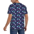 thumbnail image 2 of KLL Flower Blue Skull for Men's Baseball Shirts,Short Sleeve Casual Shirts Button Down Shirt for Men Beach Summer Wedding Shirt-XX-Large, 2 of 7