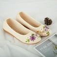 thumbnail image 4 of Women Vintage Embroidered Flats Flower Slip On Cotton Fabric Liner Comfortable Flat Shoes, 4 of 9