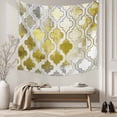 thumbnail image 5 of Yellow Morocco Small Tapestry for Bedroom Wall Hanging Tapestry, Retro Grey Foil Painting Grunge Tribal Ceiling Backdrop Tapestries Poster Blanket Wall Decor for Teens Room Living Room Dorm 23" x 28", 5 of 8