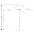 thumbnail image 6 of California Umbrella Casa Series Patio Market Umbrella in Olefin with Aluminum Pole Aluminum Ribs Auto Tilt Crank Lift, 6 of 6