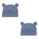 thumbnail image 2 of sweethay Gorro para recién nacido con orejas, gorros multifuncionales para niñas y niños, gorros para niños, gorros para niños pequeños azul violáceo 2piezas, 2 of 6