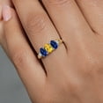 thumbnail image 4 of Gem Stone King 1.67 Ct Yellow Citrine Blue Created Sapphire 925 Silver and 10K Yellow Gold G-H Lab Grown Diamond Women Ring (Size 6), 4 of 4