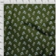 thumbnail image 3 of oneOone Viscose Jersey Dark Green Fabric Leaves & Flower Floral Diy Clothing Quilting Fabric Print Fabric By Yard 60 Inch Wide, 3 of 5