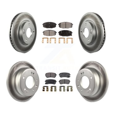 Transit Auto Front Rear Coated Disc Brake Rotors and Semi-Metallic Pads Kit for Car Hyundai Elantra KGF-100834