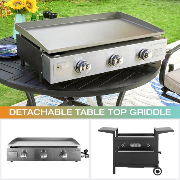 & Gas Griddle Portable Flat Table Top BBQ Grill 33,000 BTU - Walmart.com