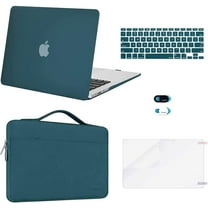 Mosiso 5IN1 Case for MacBook Air 13 inch Case (A1369 A1466, Older Version 2010-2017 Release), Plastic Hard Shell Case & Sleeve Bag & Keyboard Cover & Webcam Cover & Screen Protector, Deep Teal