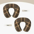 thumbnail image 3 of KLL khaki coffee plaid Pattern Memory Foam Cervical Neck Pillow Versatile U-Shaped Pillows for Home/Office/Camping/Travelling/Soft Washable Cover, 3 of 8