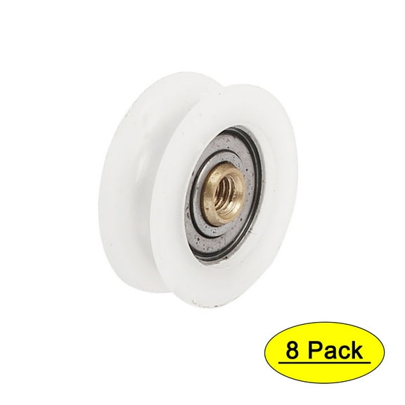 Unique Bargains Round Groove Nylon Pulley Wheels Roller 8Pcs for 5mm Rope