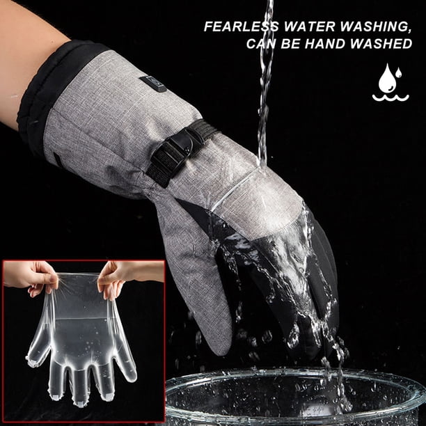 1 par de guantes calefactables con batería de 5000mAh eléctricos antideslizantes impermeables para hombres y mujeres