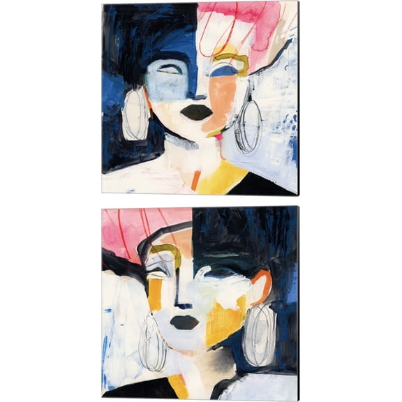 Great Art Now Sorella by Victoria Barnes 2 Piece Canvas Art Set Each 14W x 14H