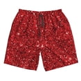 thumbnail image 3 of Uemuo Red Glitter Pattern Men's Swim Trunks Hawaiian Beach Bathing Suit Swimsuits Beach Quick-Dry Shorts with Pockets-3X-Large, 3 of 9