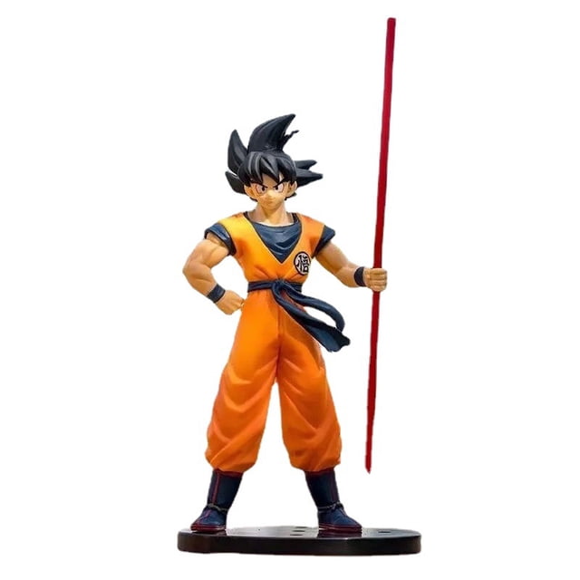 TAMASHII NATIONS Dragon Ball Z Son Goku Action Figure with Power Pole, 9" Anime DBZ Collectible PVC Statue