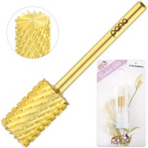 PANA USA Professional 3/32" Big Pink & White Nail Drill Carbide Bit - For Manicure, Pedicure, Acrylic Nail Art Drill Electric Dremel Machine - Gold, Coarse Grit