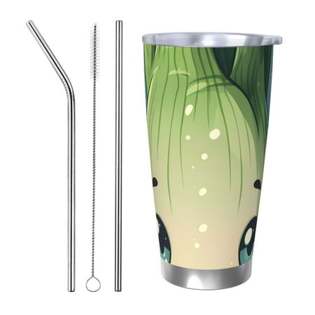 

Zeuib Adorable Kawaii Fennel Character Printed 20oz Stainless Steel Insulated Car Cup Stainless Steel Thermal Cup Vacuum Insulated Leak-proof Travel Mug Cup-Straw Three-piece Set