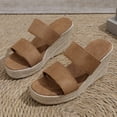 thumbnail image 2 of NOKIO Women's Beach Slippers Breathable 2024 Summer One Line Rope Wedge Slippers Thick Soled High Heeled Sandals, 2 of 5