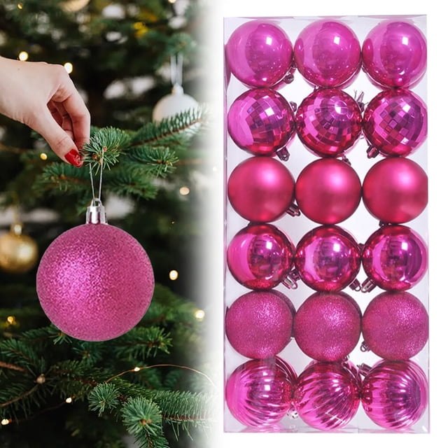 36Pcs Christmas Ornaments For Xmas Christmas Tree Plastic Christmas Ornaments Mini Shatterproof Christmas Tree Hanging Kit For Christmas Tree Wedding Party