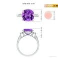 thumbnail image 4 of ANGARA Natural Cushion 3.65 ct Amethyst Solitaire Ring with Diamond Accents in 14K White Gold for Women (Size-10mm) | February Birthstone, Anniversary, Jewelry Gift for Women | Natural Amethyst Ring, 4 of 8