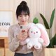 thumbnail image 5 of Precioso conejo de peluche de rábano fresa convertido en conejo, juguete de descompresión súper suave, pequeño conejo blanco para enviar como regalo de cumpleaños a los niños, 5 of 5