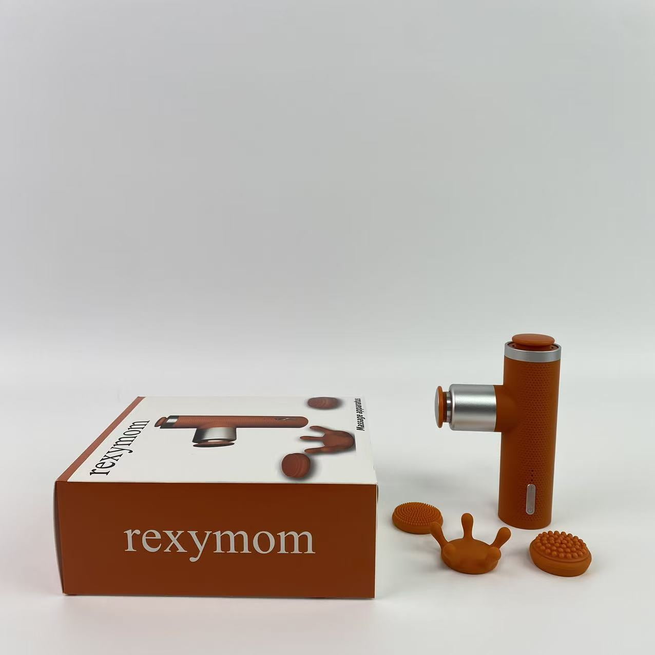 rexymom Massage apparatus,Mini Massage Gun with Heat, Deep Tissue Massage Gun, Portable Percussion Muscle Massager with 4 Massage Heads for Athletes