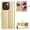 Gold, variant on Wallet Case for vivo V70 5G with Card Holder, PU Leather Flip Phone Case with Kickstand Magnetic Closure Wrist Strap Brown