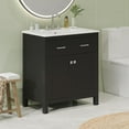 thumbnail image 3 of Montary 30" Modern Bathroom Vanity Cabinet with Ceramic Undermount Sink, 2 Doors & 1 Drawer, Solid Wood & MDF Construction, Black, 3 of 9