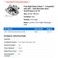 thumbnail image 2 of Front Right Brake Caliper 1 - Compatible with 2001 - 2004 Mercedes-Benz SLK320 Base 3.2L V6 2002 2003, 2 of 2